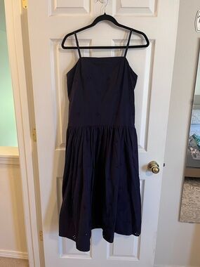 Women’s NWOT Navy Eyelet Sundress with Spaghetti Straps